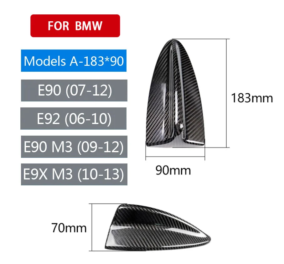 Real Carbon Fiber Shark Fin Antenna Cover for BMW