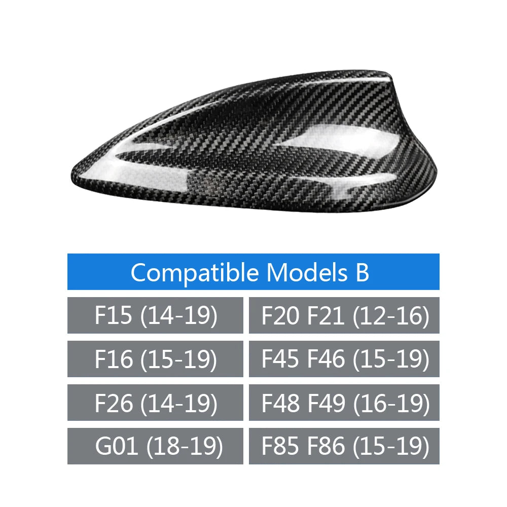 Real Carbon Fiber Shark Fin Antenna Cover for BMW