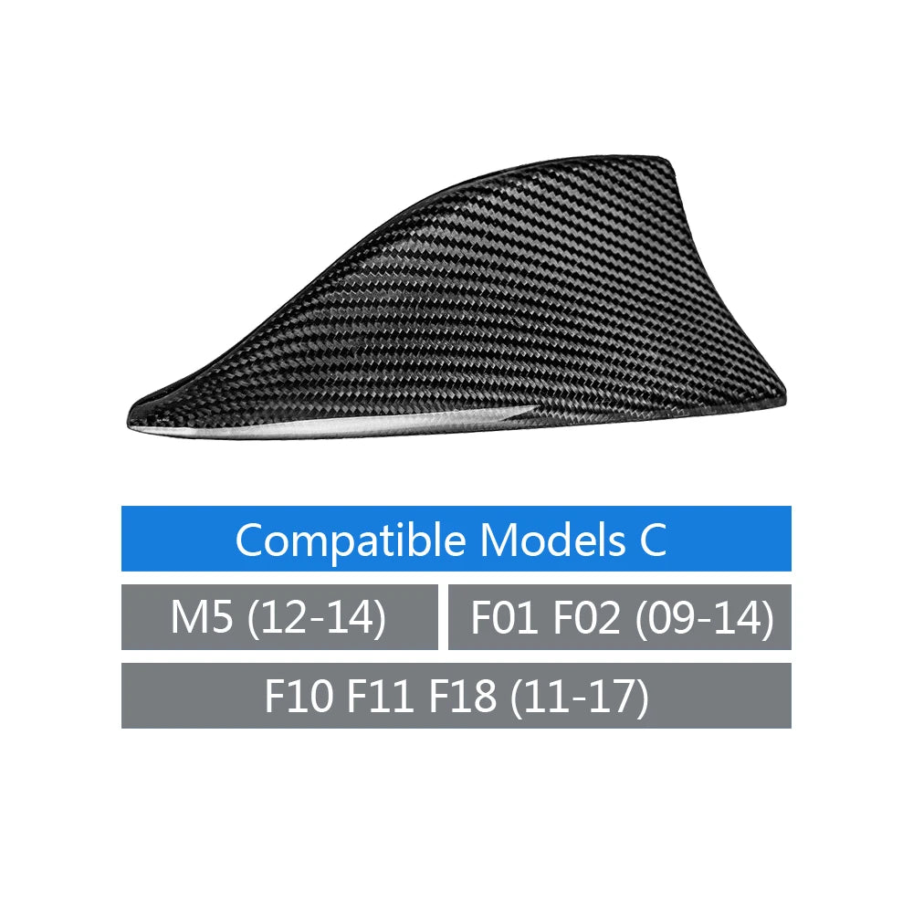 Real Carbon Fiber Shark Fin Antenna Cover for BMW