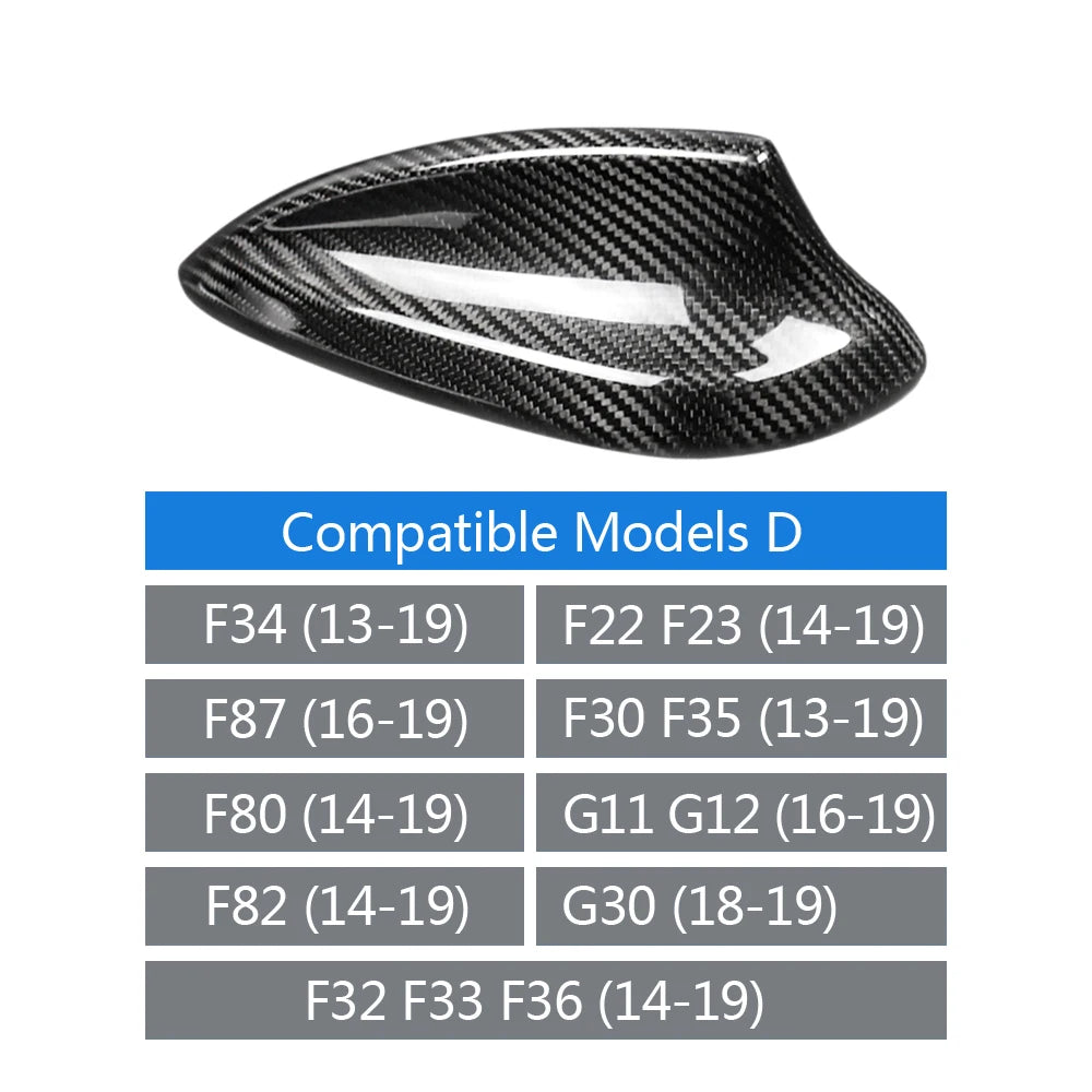 Real Carbon Fiber Shark Fin Antenna Cover for BMW