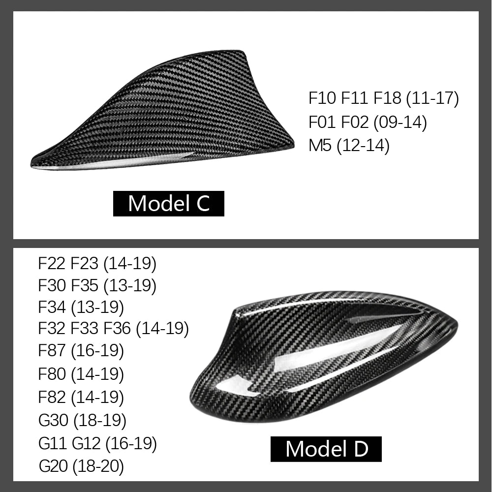Real Carbon Fiber Shark Fin Antenna Cover for BMW