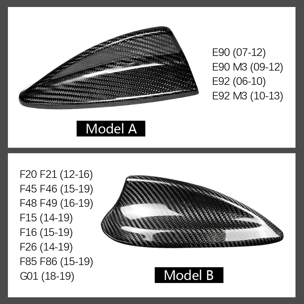Real Carbon Fiber Shark Fin Antenna Cover for BMW