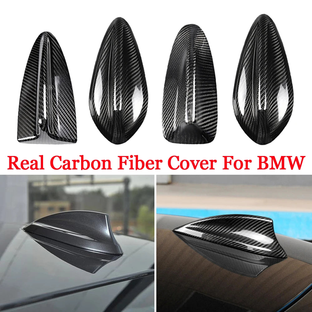 Real Carbon Fiber Shark Fin Antenna Cover for BMW