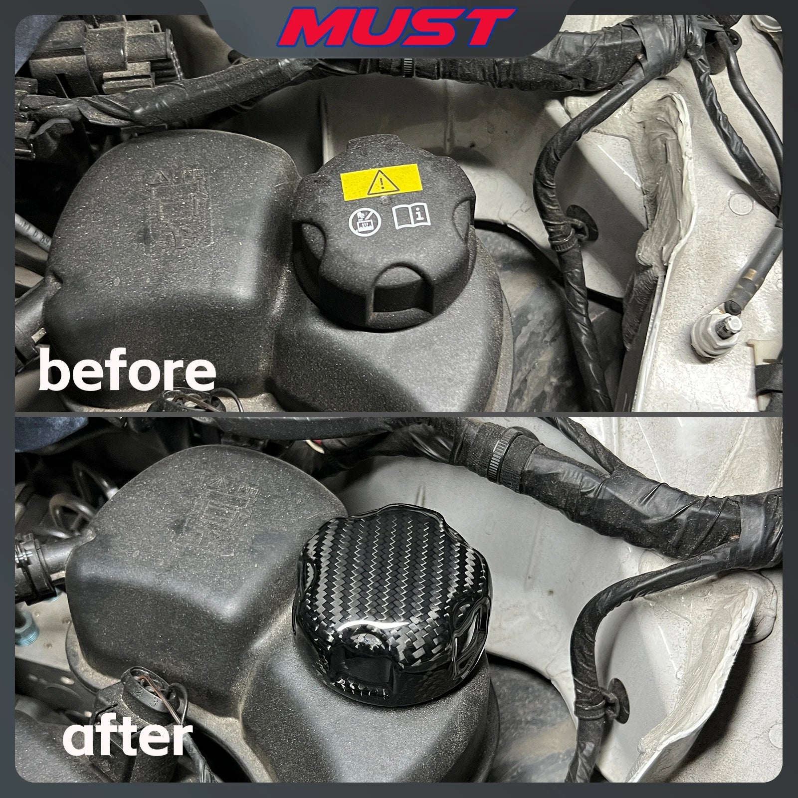 Carbon Fiber Fluid Cap Covers for BMW – Oil, Coolant & Fuel (F & G Series)
