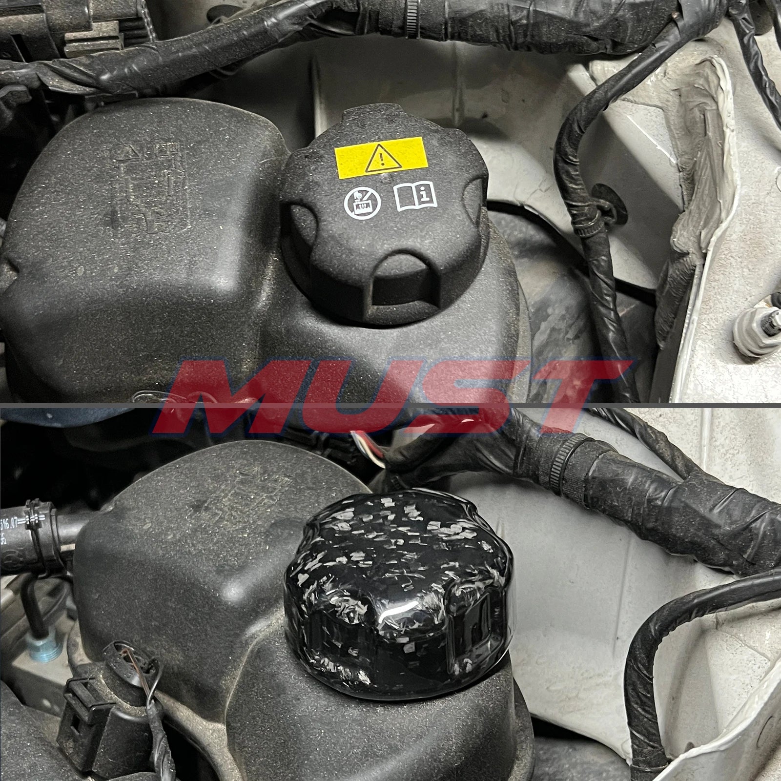 Carbon Fiber Fluid Cap Covers for BMW – Oil, Coolant & Fuel (F & G Series)