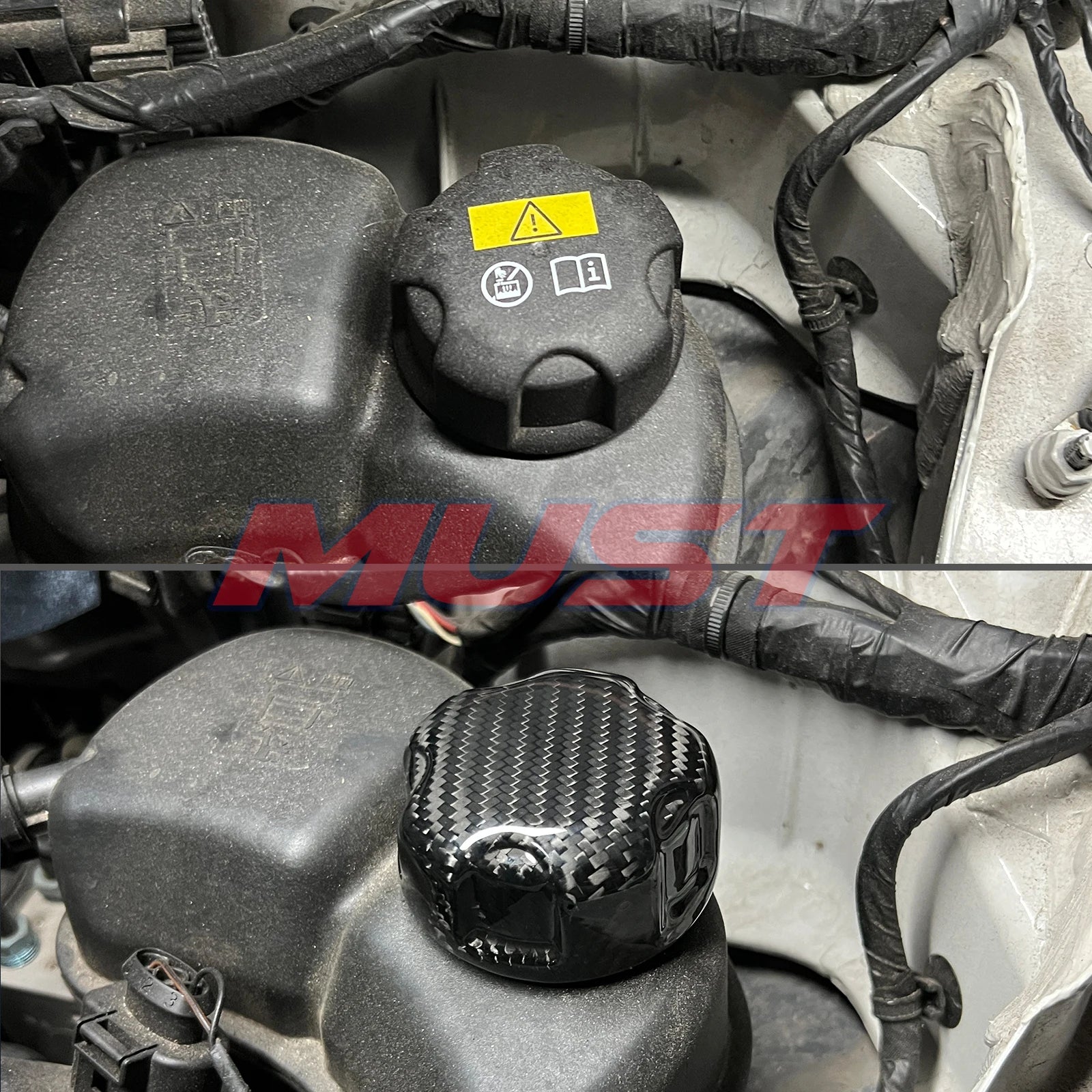Carbon Fiber Fluid Cap Covers for BMW – Oil, Coolant & Fuel (F & G Series)