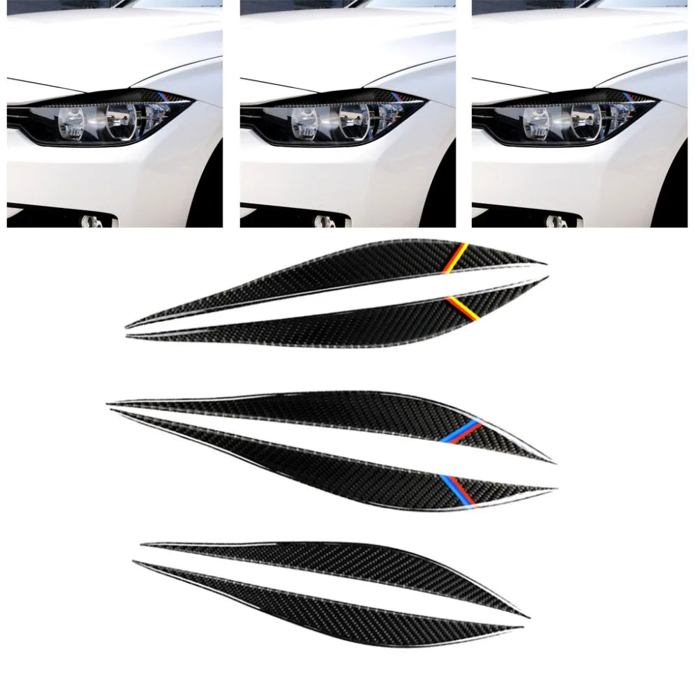 Carbon Fiber Headlight Eyebrows for BMW F30 3 Series (2013–2018)
