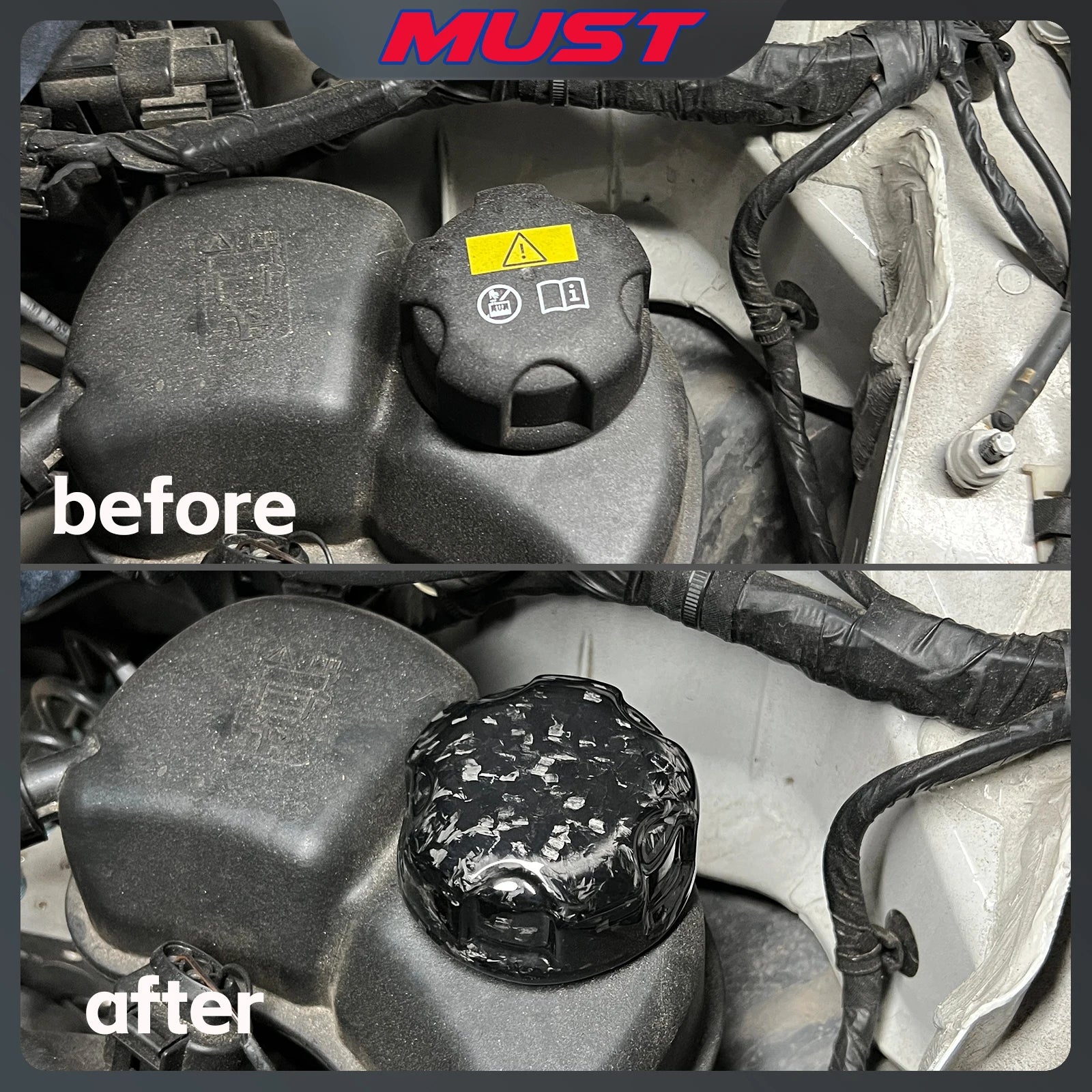 Carbon Fiber Fluid Cap Covers for BMW – Oil, Coolant & Fuel (F & G Series)