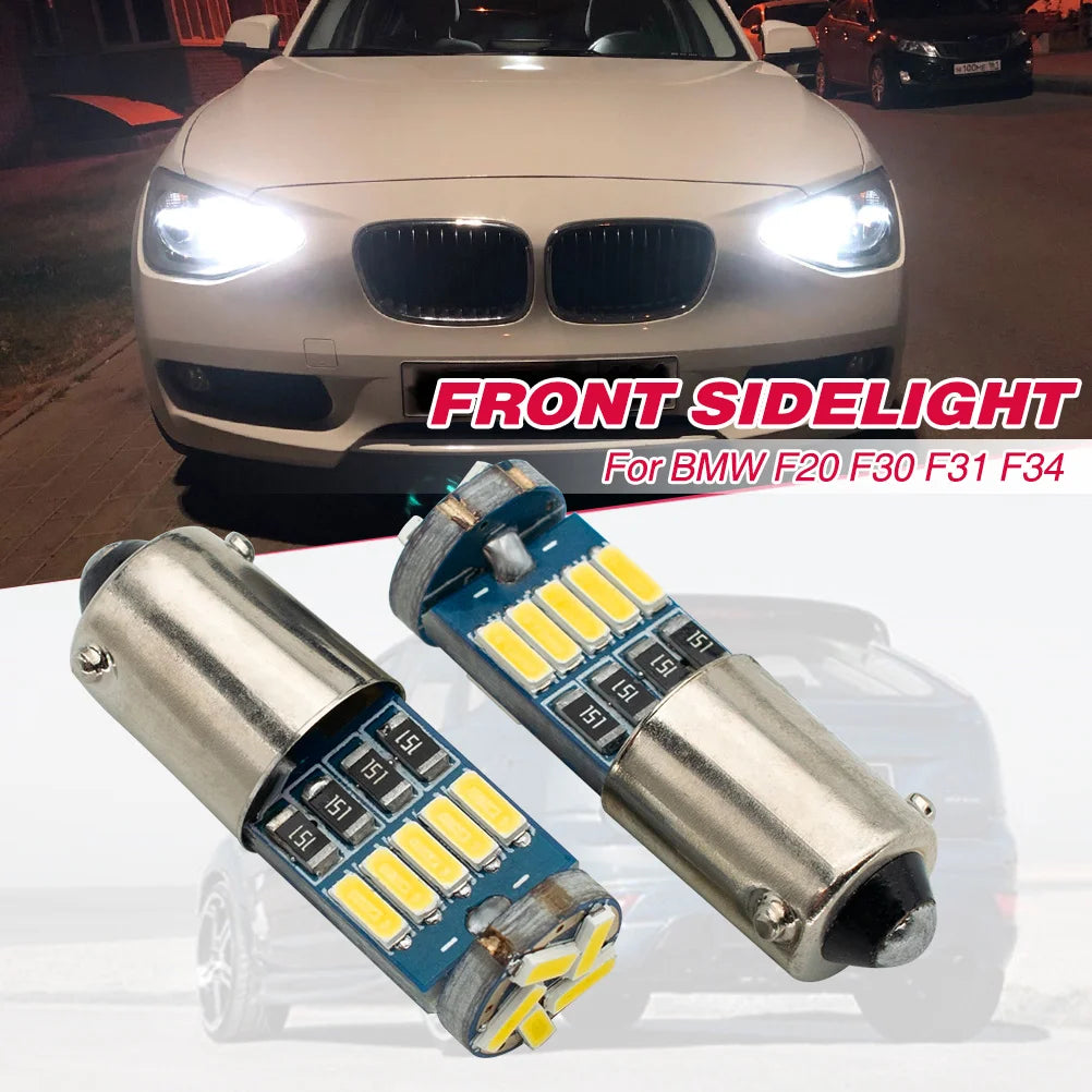 2x BAX9S H6W Xenon White LED Front Sidelight Parking Bulbs for BMW F20 F30 F31 F34