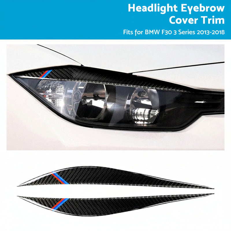 Carbon Fiber Headlight Eyebrows for BMW F30 3 Series (2013–2018)